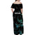New Zealand Marathon Off Shoulder Maxi Dress Silver Fern Paua Shell Simple Style