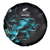 New Zealand Marathon Spare Tire Cover Silver Fern Paua Shell Simple Style