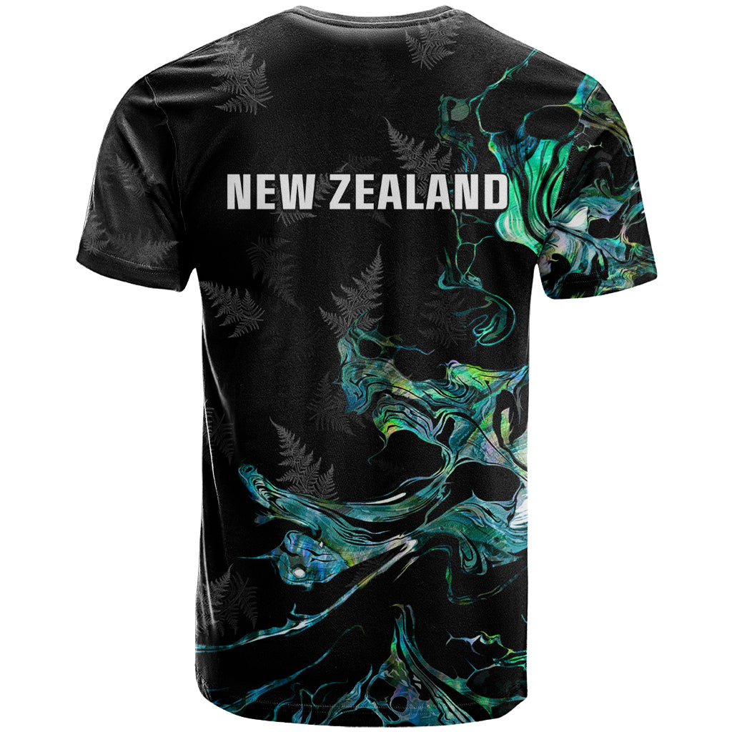 New Zealand Marathon T Shirt Silver Fern Paua Shell Simple Style