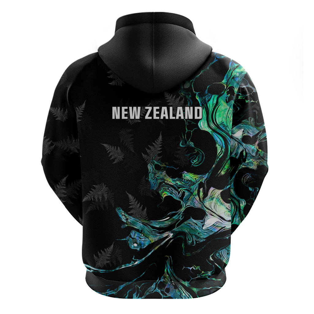 New Zealand Marathon Zip Hoodie Silver Fern Paua Shell Simple Style