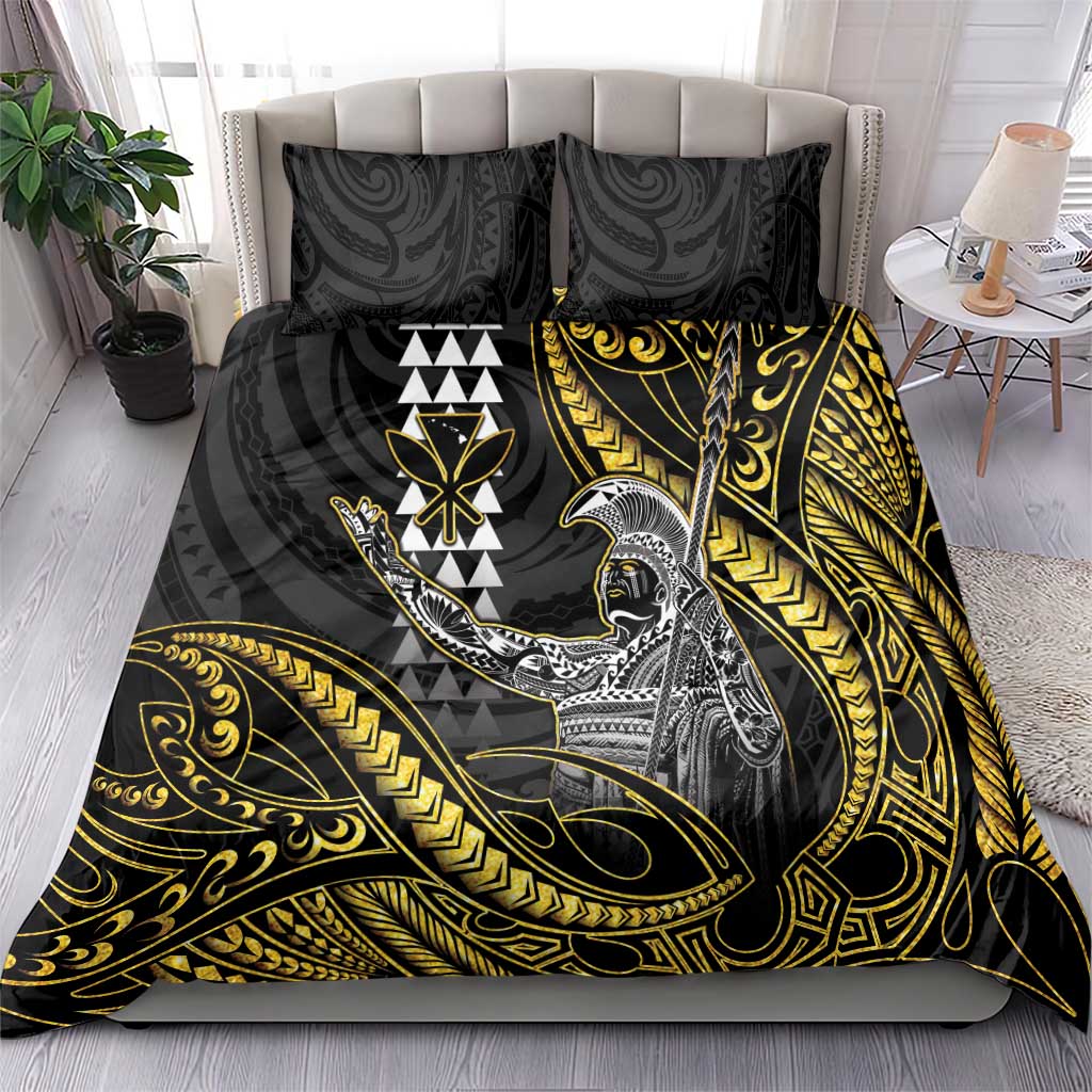 Hawaii King Kamehameha The Great Bedding Set Gold Tribal Tattoo