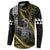 Hawaii King Kamehameha The Great Button Sweatshirt Gold Tribal Tattoo
