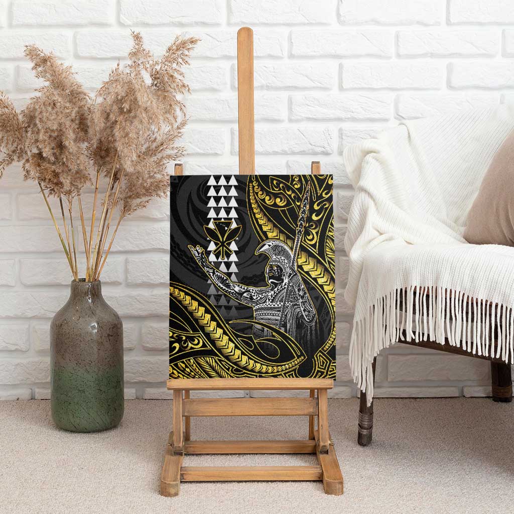 Hawaii King Kamehameha The Great Canvas Wall Art Gold Tribal Tattoo LT05 - Polynesian Pride