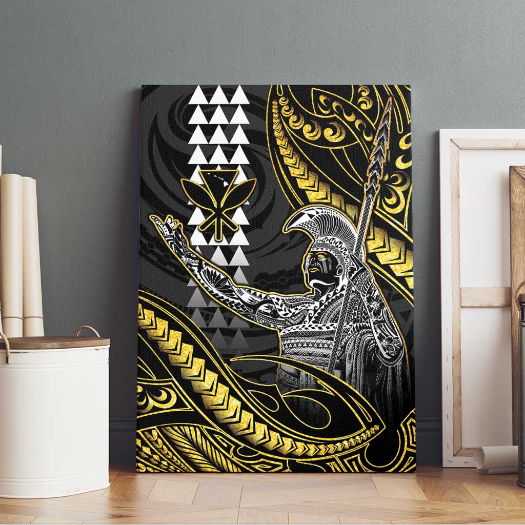 Hawaii King Kamehameha The Great Canvas Wall Art Gold Tribal Tattoo LT05 - Polynesian Pride