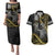 Hawaii King Kamehameha The Great Couples Matching Puletasi and Hawaiian Shirt Gold Tribal Tattoo