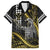 Hawaii King Kamehameha The Great Family Matching Long Sleeve Bodycon Dress and Hawaiian Shirt Gold Tribal Tattoo