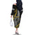 Hawaii King Kamehameha The Great Family Matching Off The Shoulder Long Sleeve Dress and Hawaiian Shirt Gold Tribal Tattoo