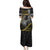 Hawaii King Kamehameha The Great Family Matching Puletasi and Hawaiian Shirt Gold Tribal Tattoo