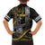 Hawaii King Kamehameha The Great Family Matching Short Sleeve Bodycon Dress and Hawaiian Shirt Gold Tribal Tattoo