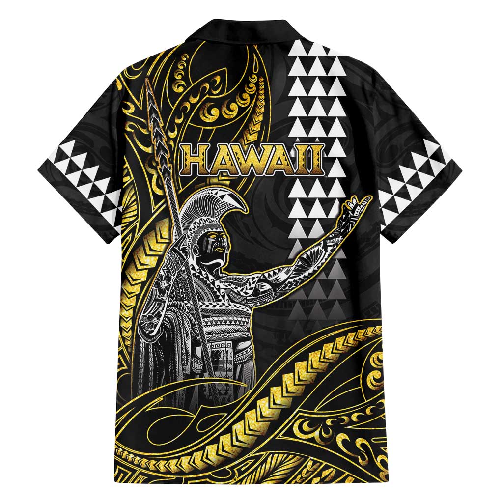 Hawaii King Kamehameha The Great Family Matching Summer Maxi Dress and Hawaiian Shirt Gold Tribal Tattoo