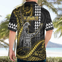 Hawaii King Kamehameha The Great Hawaiian Shirt Gold Tribal Tattoo