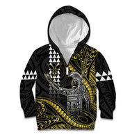 Hawaii King Kamehameha The Great Kid Hoodie Gold Tribal Tattoo