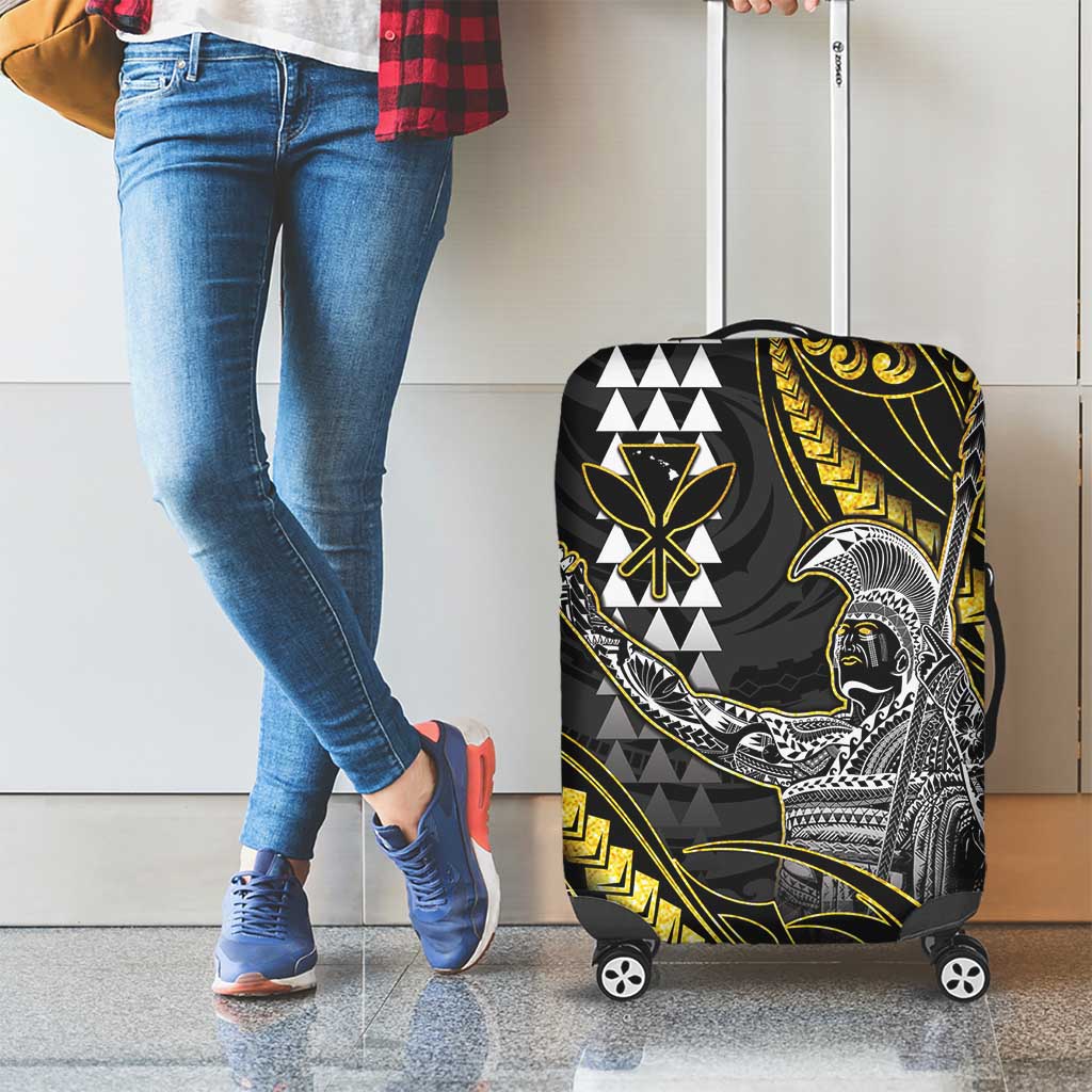Hawaii King Kamehameha The Great Luggage Cover Gold Tribal Tattoo