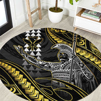 Hawaii King Kamehameha The Great Round Carpet Gold Tribal Tattoo LT05 Gold - Polynesian Pride