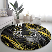 Hawaii King Kamehameha The Great Round Carpet Gold Tribal Tattoo LT05 - Polynesian Pride