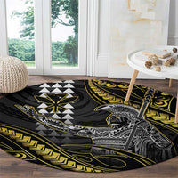 Hawaii King Kamehameha The Great Round Carpet Gold Tribal Tattoo LT05 - Polynesian Pride