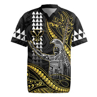 Hawaii King Kamehameha The Great Rugby Jersey Gold Tribal Tattoo