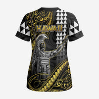 Hawaii King Kamehameha The Great Scrub Top Gold Tribal Tattoo - Polynesian Pride