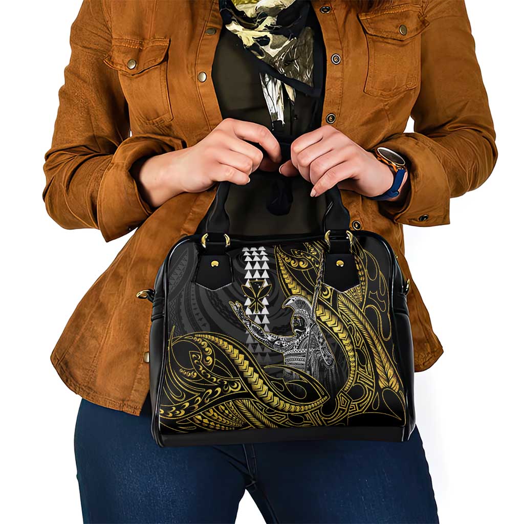 Hawaii King Kamehameha The Great Shoulder Handbag Gold Tribal Tattoo LT05 - Polynesian Pride