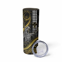 Hawaii King Kamehameha The Great Skinny Tumbler Gold Tribal Tattoo