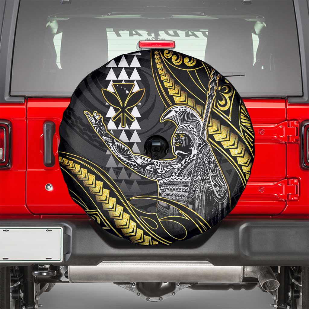 Hawaii King Kamehameha The Great Spare Tire Cover Gold Tribal Tattoo