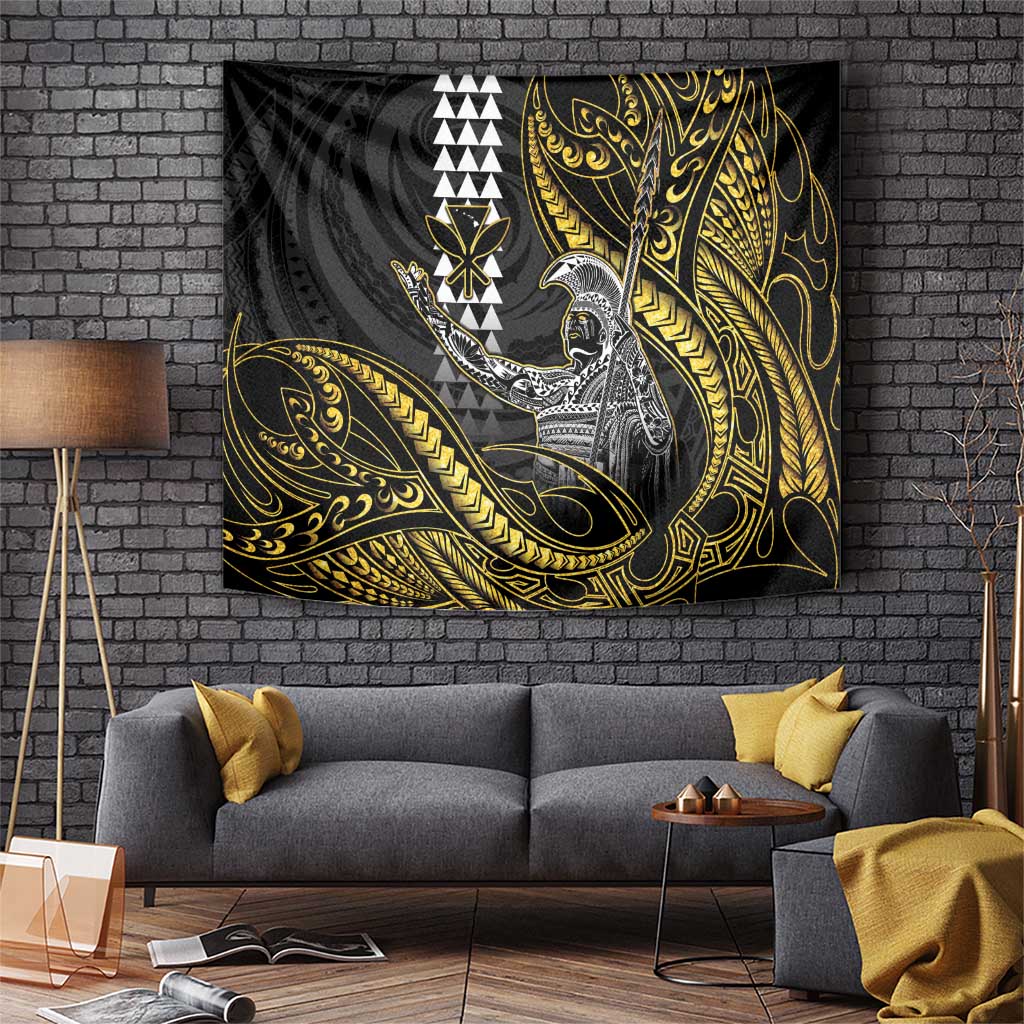 Hawaii King Kamehameha The Great Tapestry Gold Tribal Tattoo LT05 Gold - Polynesian Pride