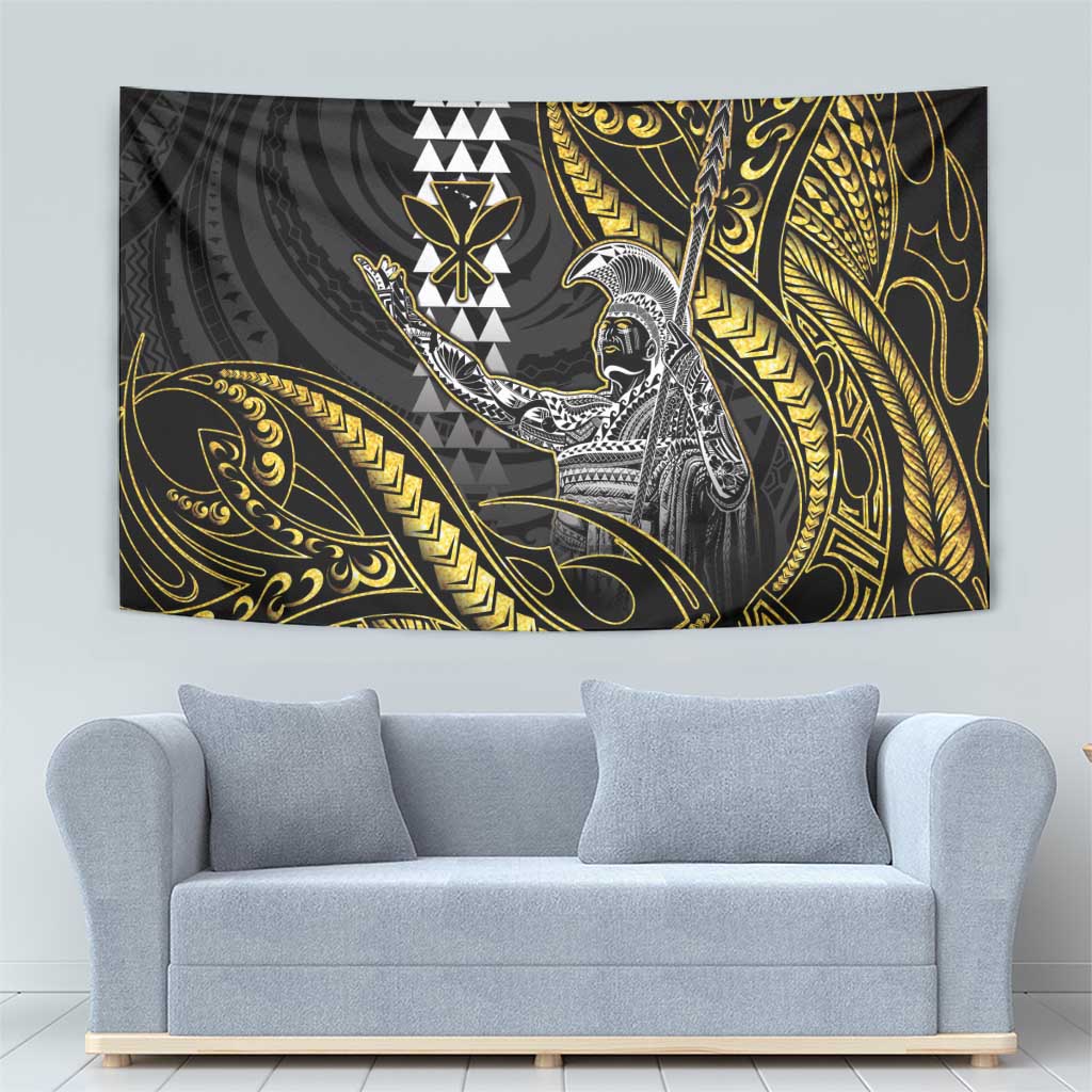 Hawaii King Kamehameha The Great Tapestry Gold Tribal Tattoo LT05 - Polynesian Pride