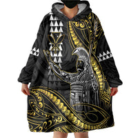Hawaii King Kamehameha The Great Wearable Blanket Hoodie Gold Tribal Tattoo