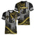 Hawaii King Kamehameha The Great Women V-Neck T-Shirt Gold Tribal Tattoo