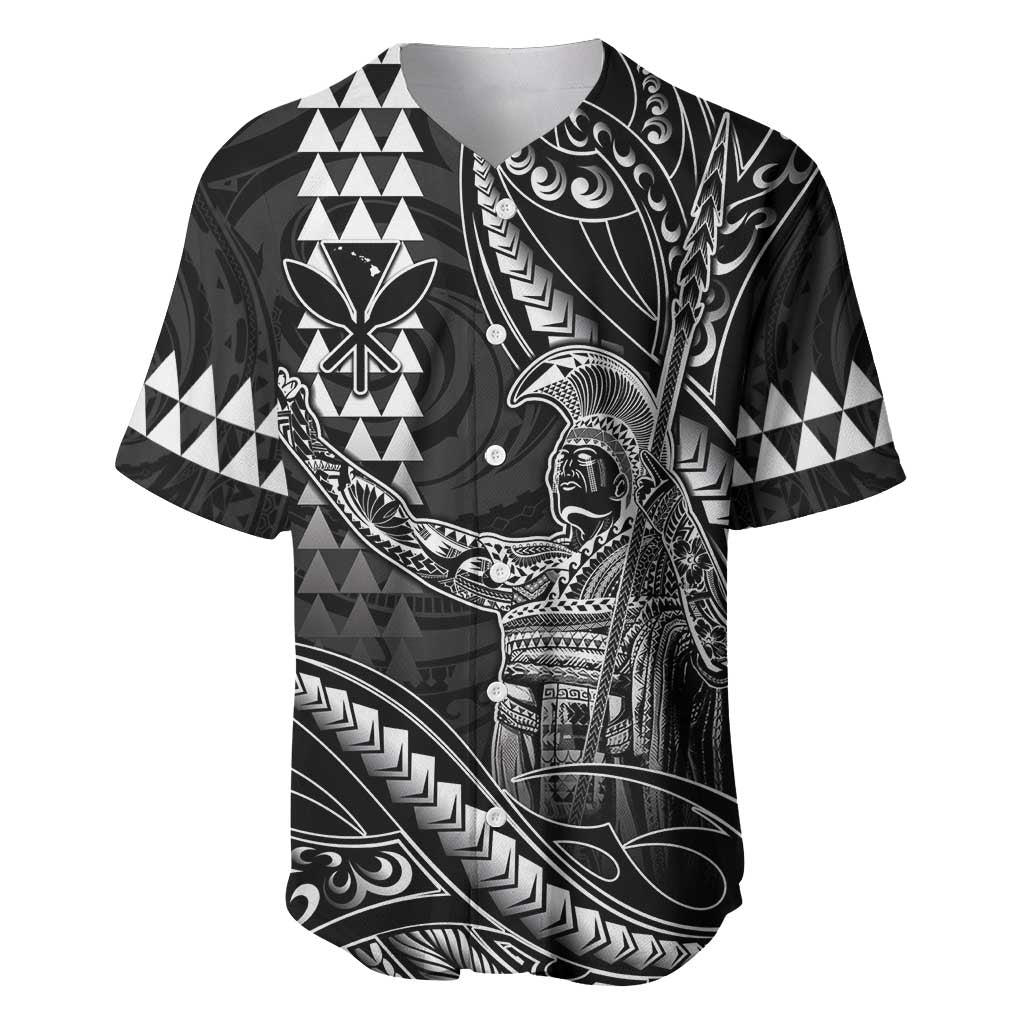 Hawaii King Kamehameha The Great Baseball Jersey Black Tribal Tattoo