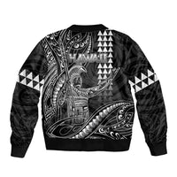 Hawaii King Kamehameha The Great Bomber Jacket Black Tribal Tattoo