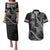Hawaii King Kamehameha The Great Couples Matching Puletasi and Hawaiian Shirt Black Tribal Tattoo