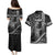 Hawaii King Kamehameha The Great Couples Matching Puletasi and Hawaiian Shirt Black Tribal Tattoo