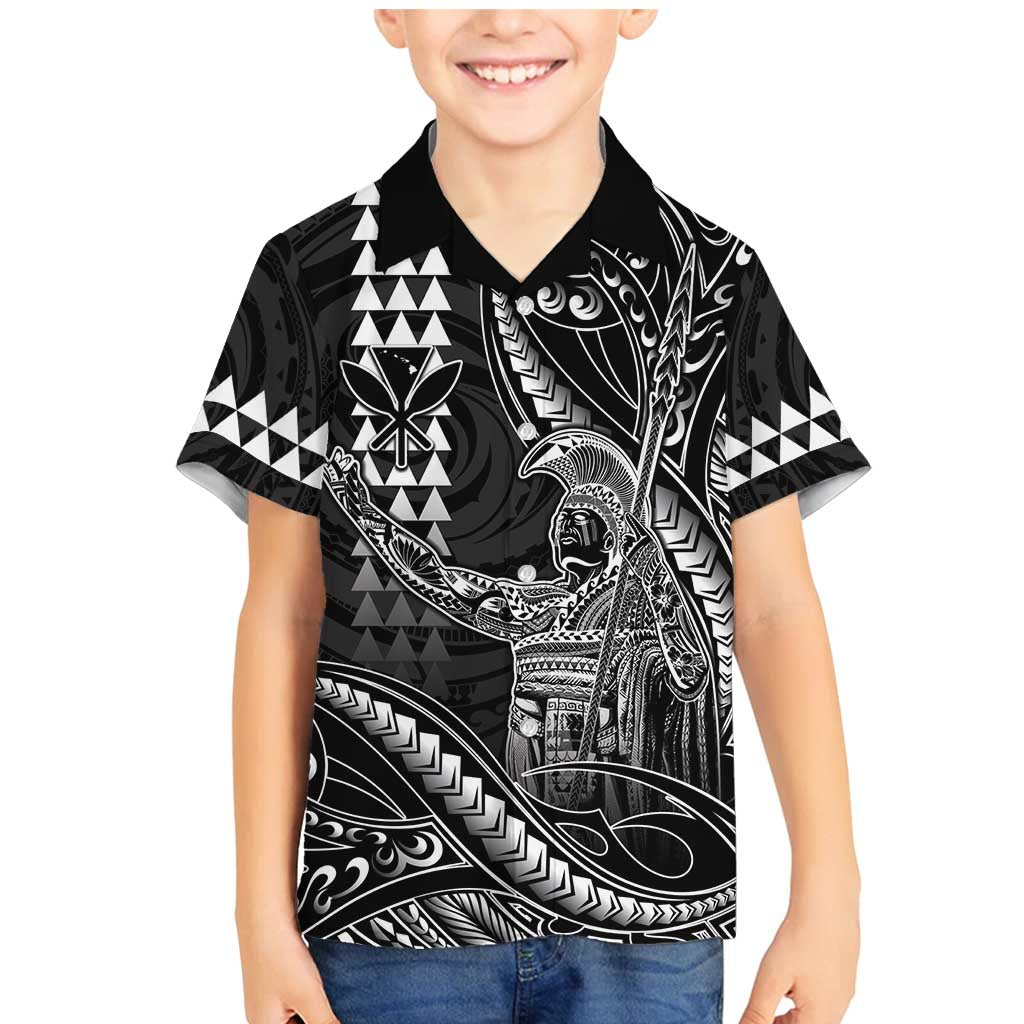 Hawaii King Kamehameha The Great Family Matching Mermaid Dress and Hawaiian Shirt Black Tribal Tattoo