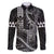Hawaii King Kamehameha The Great Family Matching Off The Shoulder Long Sleeve Dress and Hawaiian Shirt Black Tribal Tattoo