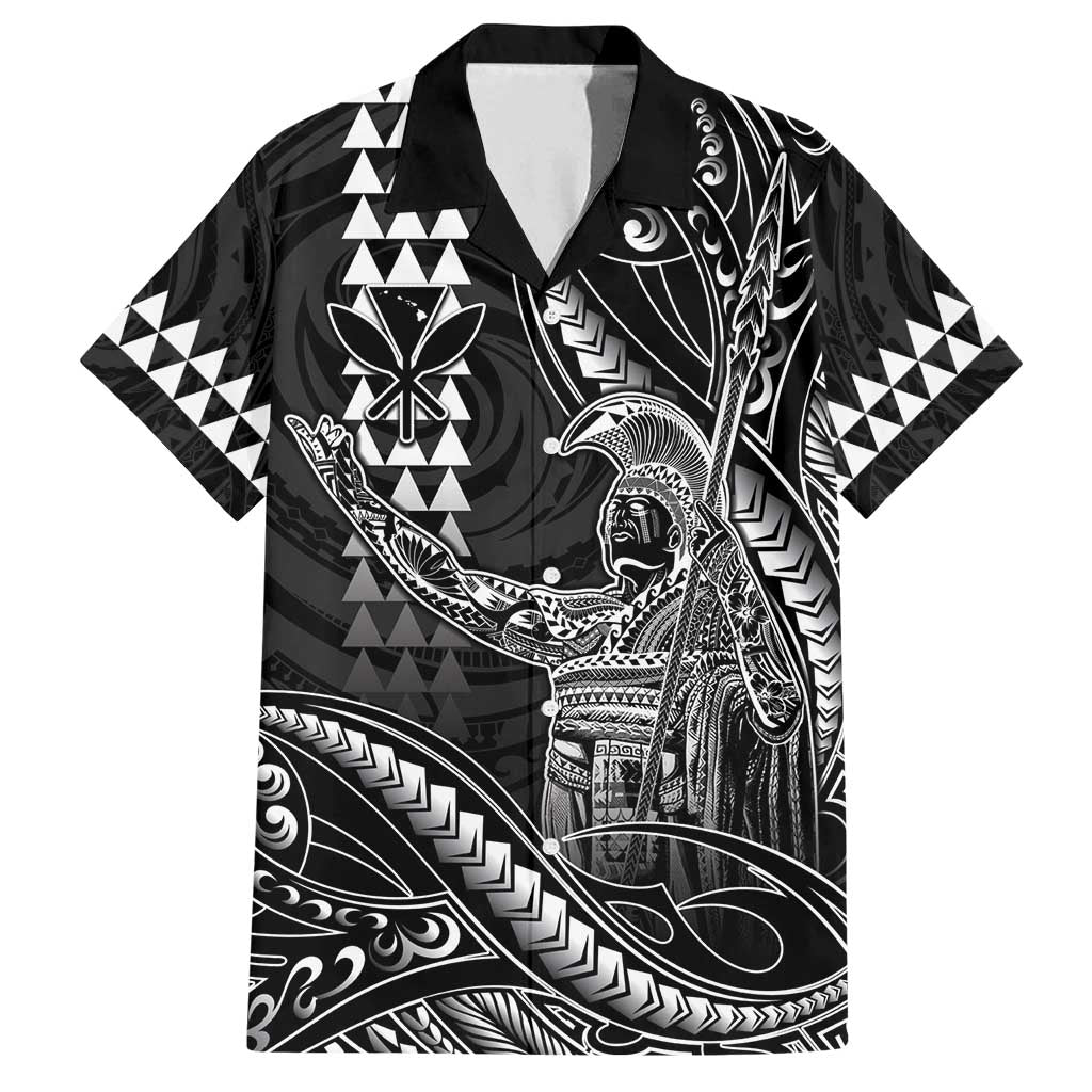 Hawaii King Kamehameha The Great Family Matching Summer Maxi Dress and Hawaiian Shirt Black Tribal Tattoo