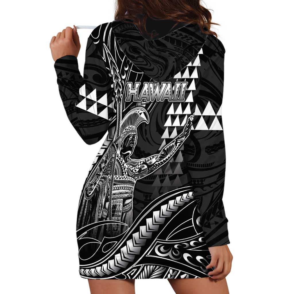 Hawaii King Kamehameha The Great Hoodie Dress Black Tribal Tattoo