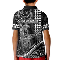 Hawaii King Kamehameha The Great Kid Polo Shirt Black Tribal Tattoo