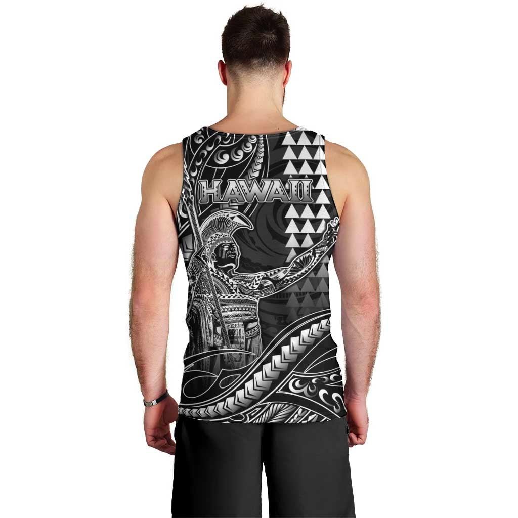 Hawaii King Kamehameha The Great Men Tank Top Black Tribal Tattoo