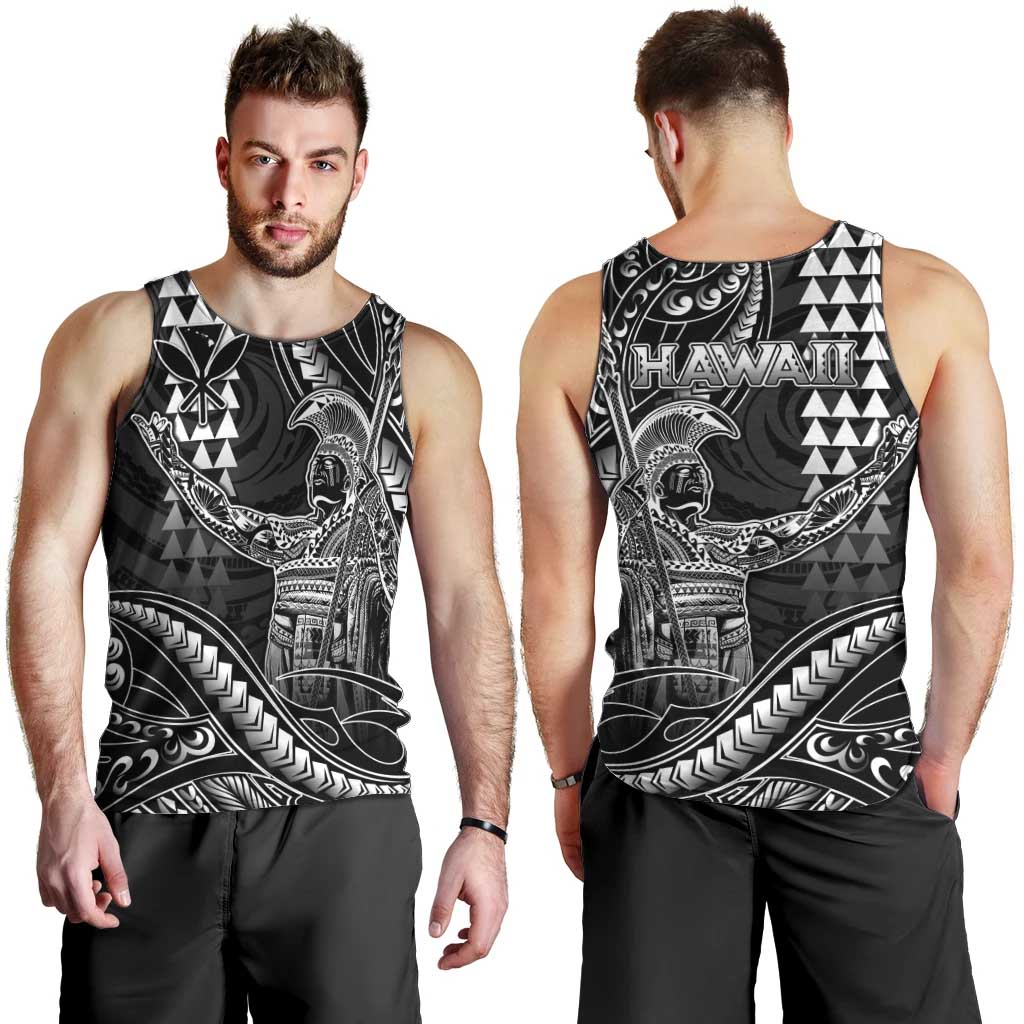 Hawaii King Kamehameha The Great Men Tank Top Black Tribal Tattoo