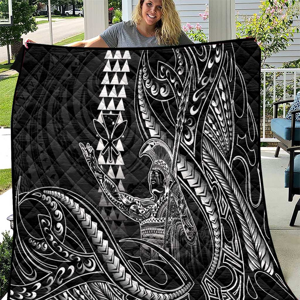Hawaii King Kamehameha The Great Quilt Black Tribal Tattoo LT05 Black - Polynesian Pride