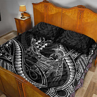 Hawaii King Kamehameha The Great Quilt Bed Set Black Tribal Tattoo