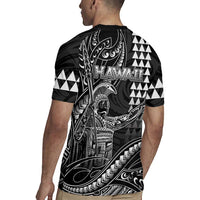 Hawaii King Kamehameha The Great Rugby Jersey Black Tribal Tattoo