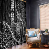 Hawaii King Kamehameha The Great Window Curtain Black Tribal Tattoo
