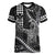 Hawaii King Kamehameha The Great Women V-Neck T-Shirt Black Tribal Tattoo