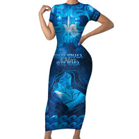 Personalised New Zealand Mother's Day Family Matching Short Sleeve Bodycon Dress and Hawaiian Shirt Ko Te Whaea Te Takere O Te Waka