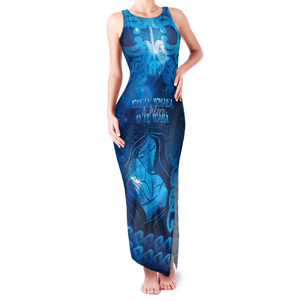 Personalised New Zealand Mother's Day Family Matching Tank Maxi Dress and Hawaiian Shirt Ko Te Whaea Te Takere O Te Waka