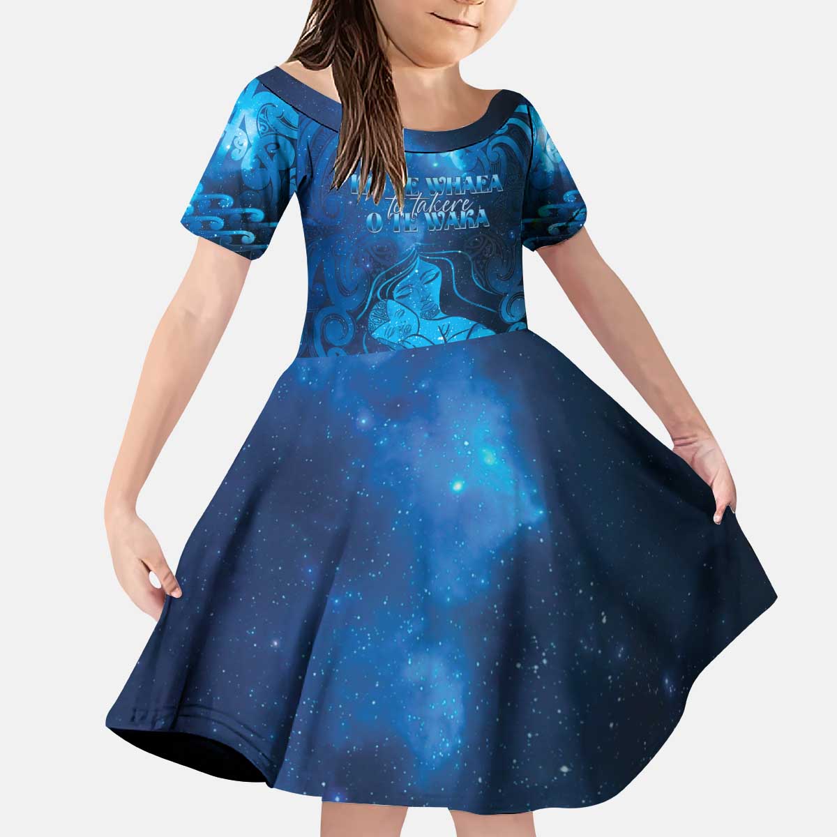 Personalised New Zealand Mother's Day Kid Short Sleeve Dress Ko Te Whaea Te Takere O Te Waka