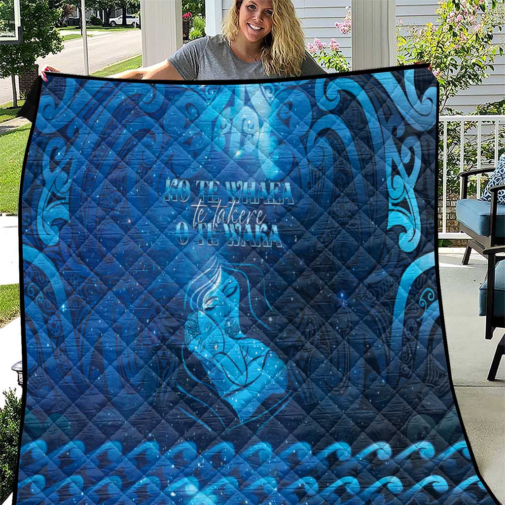New Zealand Mother's Day Quilt Ko Te Whaea Te Takere O Te Waka LT05 Blue - Polynesian Pride