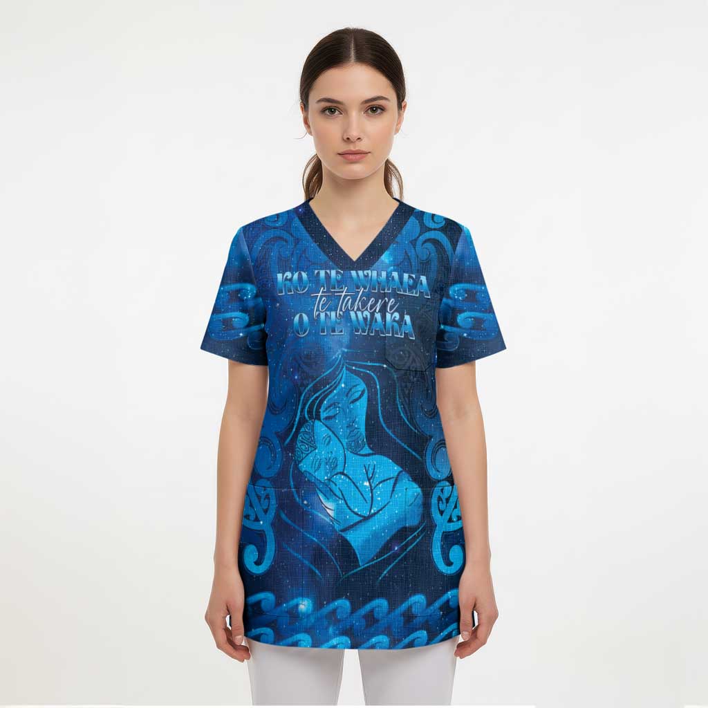 Personalised New Zealand Mother's Day Scrub Top Ko Te Whaea Te Takere O Te Waka - Polynesian Pride